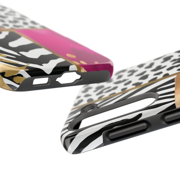 Chic Animal Print Phone Case - Tough & Stylish Zebra and Leopard Design - Image 86