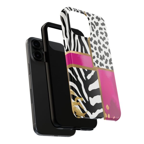 Chic Animal Print Phone Case - Tough & Stylish Zebra and Leopard Design - Image 79