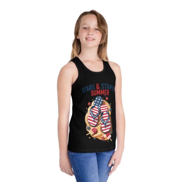 Patriotic Kid's Jersey Tank Top, Summer Apparel, Fourth of July Shirt, Stars and Stripes Tee, Fun Kids Summer Wear - Image 3
