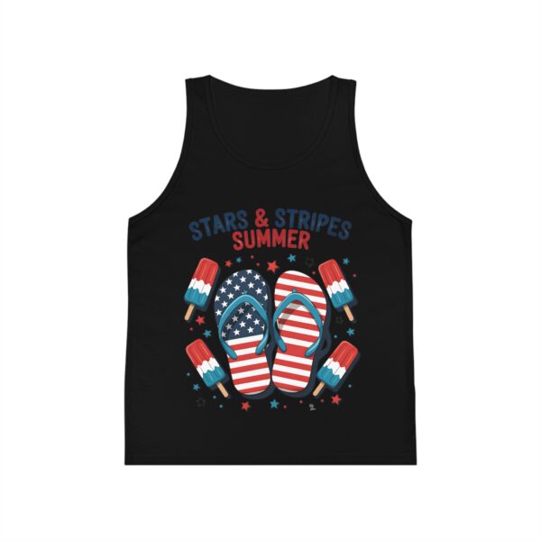 Patriotic Kid's Jersey Tank Top, Summer Vibes Apparel, Boys & Girls Tees, Red White Blue Celebration Top, 4th of July Outfit - Image 4