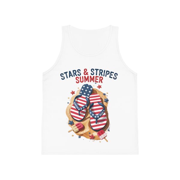 Patriotic Kid's Jersey Tank Top, Summer Apparel, Fourth of July Shirt, Stars and Stripes Tee, Fun Kids Summer Wear - Image 2
