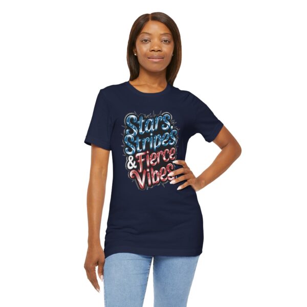 Copy of Stars, Stripes, and Fierce Vibes Tee - Unisex Short Sleeve Shirt, Patriotic T-Shirt, Summer Fashion, Gift for Her, Independence Day Outfit - Image 12