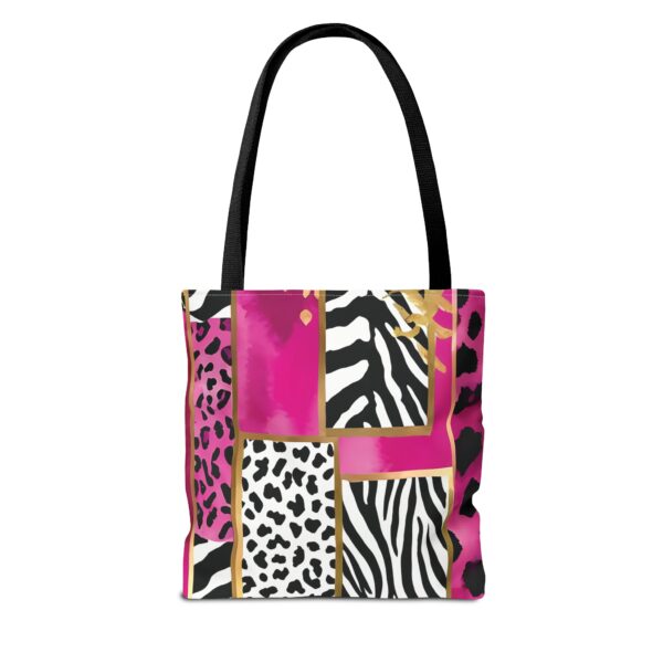 Bold Animal Print Tote Bag – Hot Pink Gold Watercolor All-Over Print - Image 2