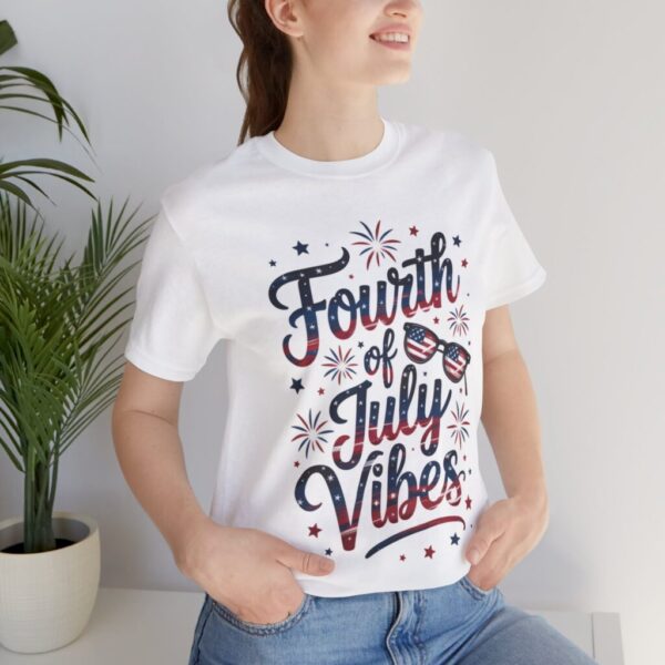 Fourth of July Vibes Unisex Jersey Tee, Patriotic T-Shirt, Summer Apparel, Holiday Outfit, Independence Day Attire, BBQ Shirt