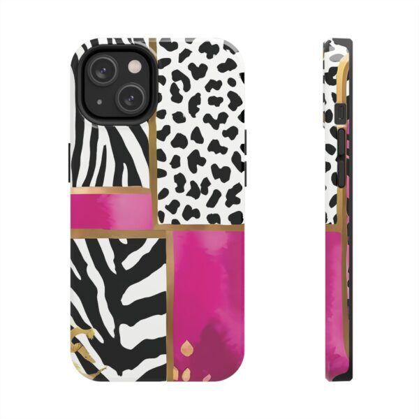 Chic Animal Print Phone Case - Tough & Stylish Zebra and Leopard Design - Image 56