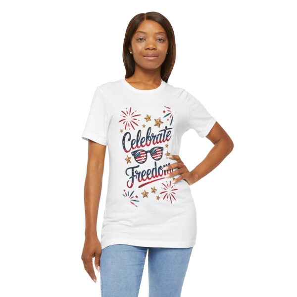 Celebrate Freedom Tee, Patriotic T-Shirt, Unisex Graphic Tee, Fourth of July, Independence Day, Summer Fun Shirt - Image 3