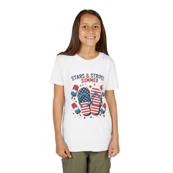 Stars & Stripes Summer Youth Tee, Kids Patriotic Shirt, Fourth of July Tee, Summer Outfit, Independence Day Apparel
