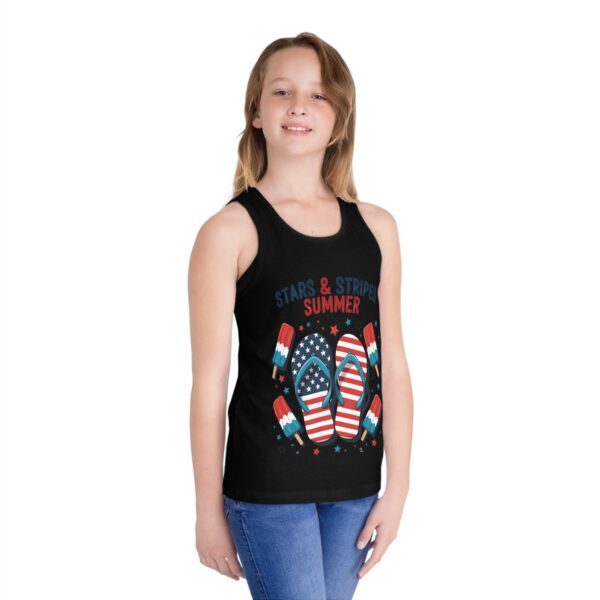 Patriotic Kid's Jersey Tank Top, Summer Vibes Apparel, Boys & Girls Tees, Red White Blue Celebration Top, 4th of July Outfit - Image 3