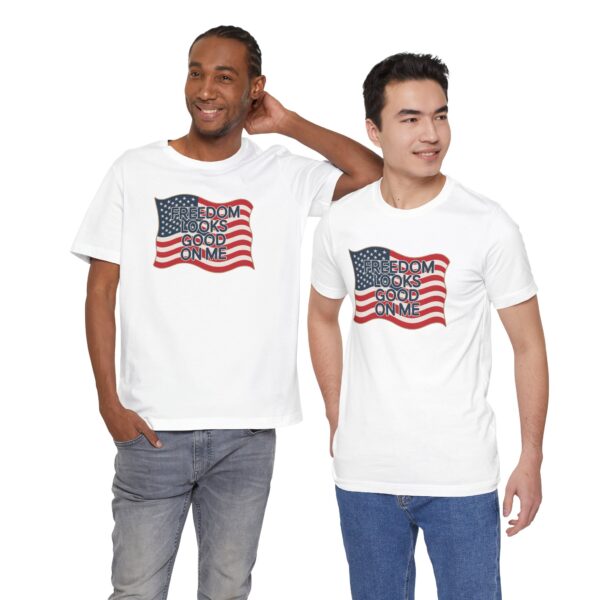 Patriotic Freedom Tee, Unisex Jersey Short Sleeve Graphic T-Shirt, 4th of July Gift, Americana Style Shirt, Casual Everyday Wear, [...] - Image 3