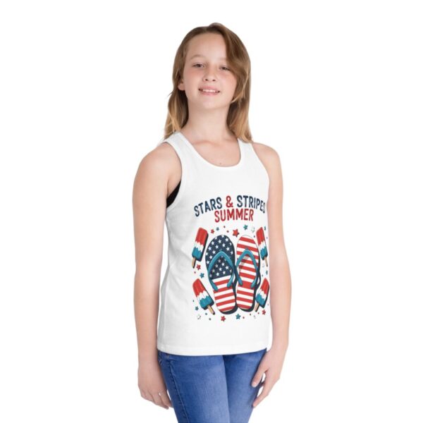 Patriotic Kid's Jersey Tank Top, Summer Vibes Apparel, Boys & Girls Tees, Red White Blue Celebration Top, 4th of July Outfit