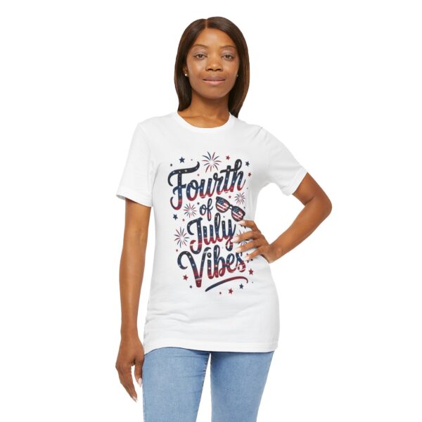 Fourth of July Vibes Unisex Jersey Tee, Patriotic T-Shirt, Summer Apparel, Holiday Outfit, Independence Day Attire, BBQ Shirt - Image 3