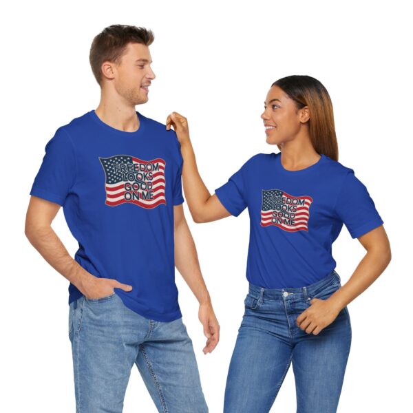 Patriotic Freedom Tee, Unisex Jersey Short Sleeve Graphic T-Shirt, 4th of July Gift, Americana Style Shirt, Casual Everyday Wear, [...] - Image 9