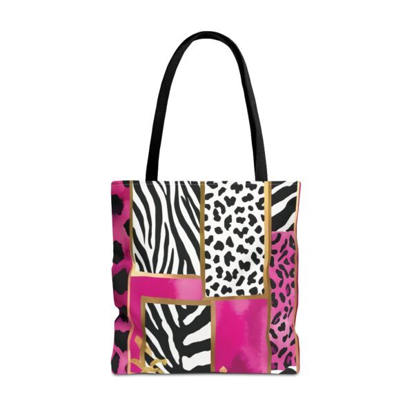 Bold Animal Print Tote Bag – Hot Pink Gold Watercolor All-Over Print - Image 9