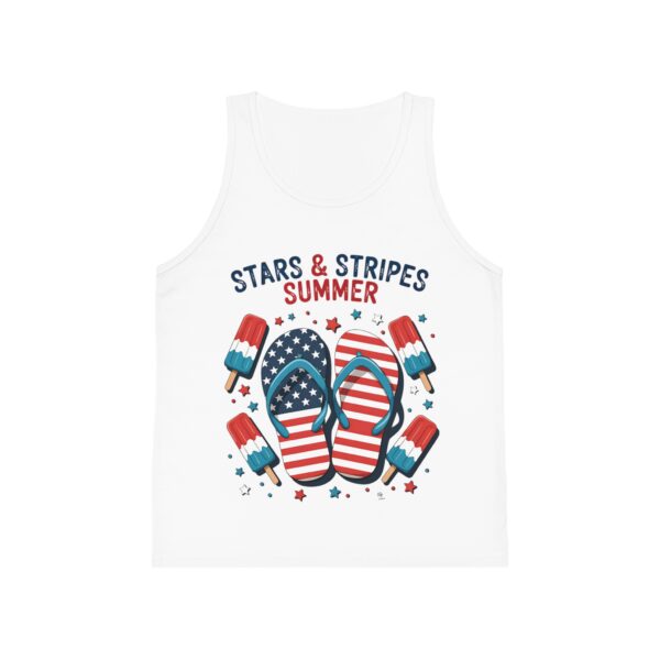 Patriotic Kid's Jersey Tank Top, Summer Vibes Apparel, Boys & Girls Tees, Red White Blue Celebration Top, 4th of July Outfit - Image 2