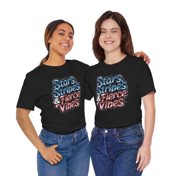 Copy of Stars, Stripes, and Fierce Vibes Tee - Unisex Short Sleeve Shirt, Patriotic T-Shirt, Summer Fashion, Gift for Her, Independence Day Outfit - Image 8