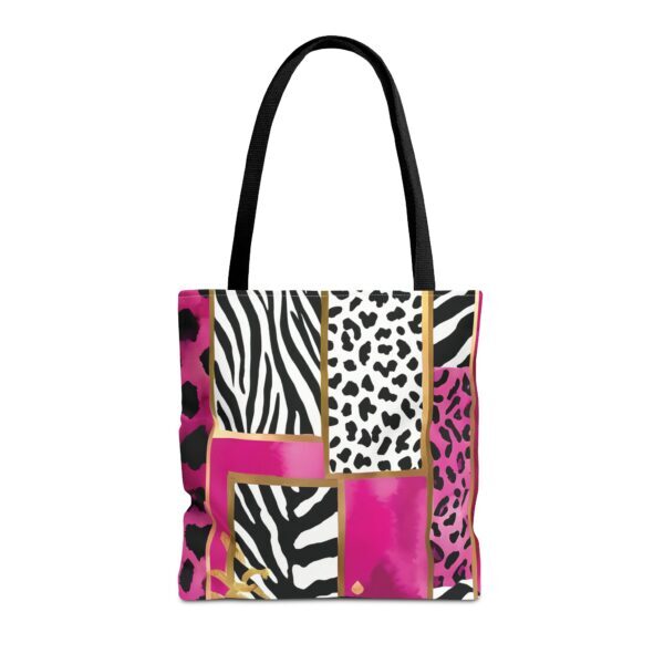 Bold Animal Print Tote Bag – Hot Pink Gold Watercolor All-Over Print - Image 5