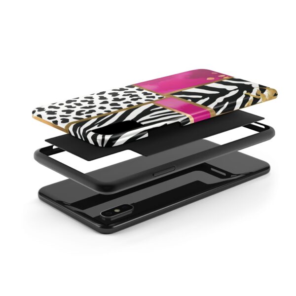 Chic Animal Print Phone Case - Tough & Stylish Zebra and Leopard Design - Image 4